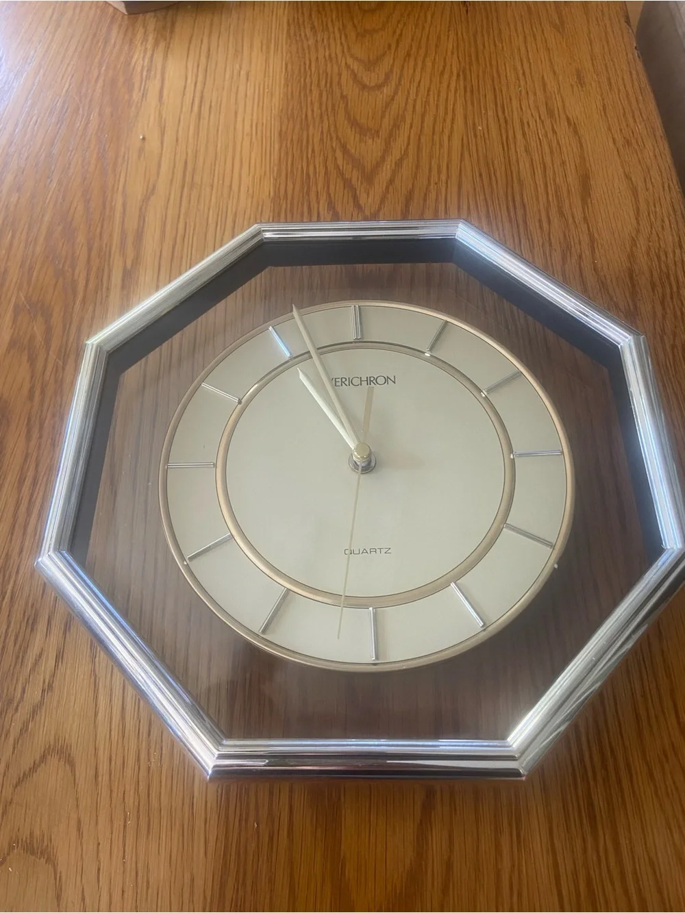 Vintage Verichron “Mod” Style Octagonal Shaped Wall Clock